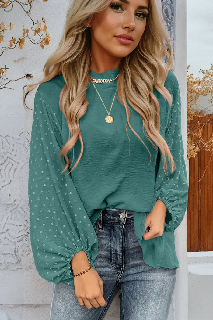 Skobeloff Swiss Dot Balloon Sleeve Loose Blouse - Tops/Blouses & Shirts