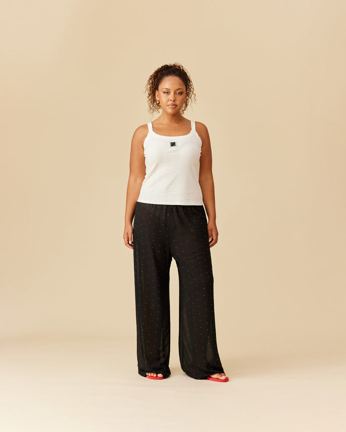 SOPHIE SHEER PANT BLACK SPARKLE