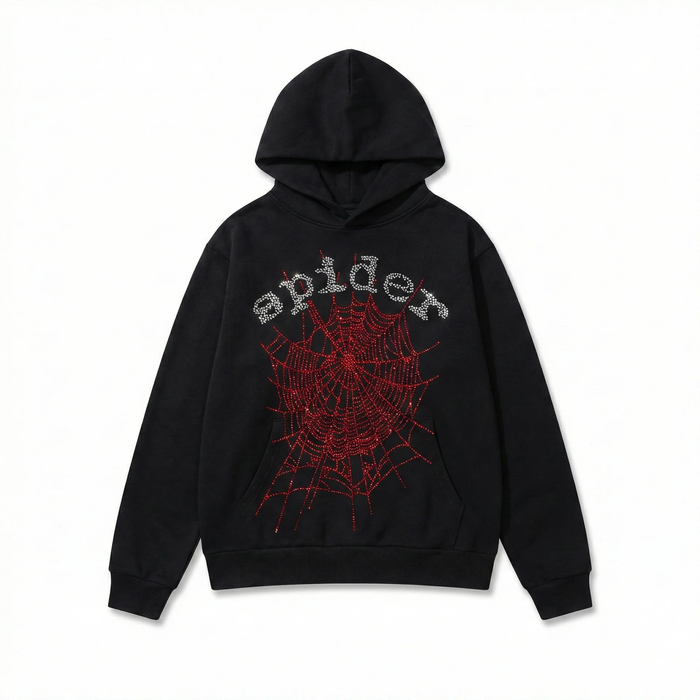Sp5der Rhinestone Web V2 Hoodie