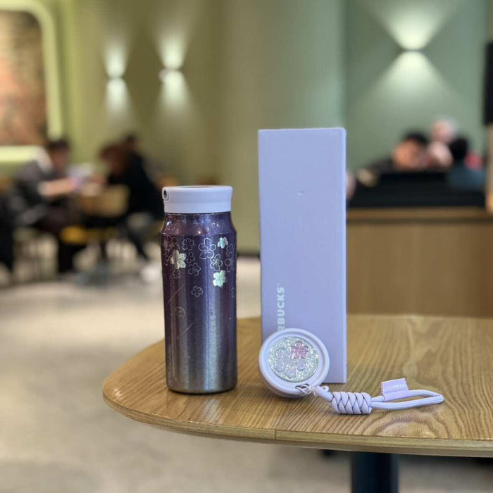 350ml gradient double-lid titanium cup