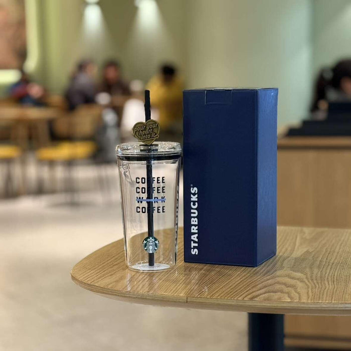 585ml Fun Icon Glass Black Blue White