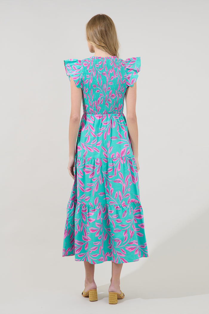 Sunfire Tiered Midi Dress Palmate