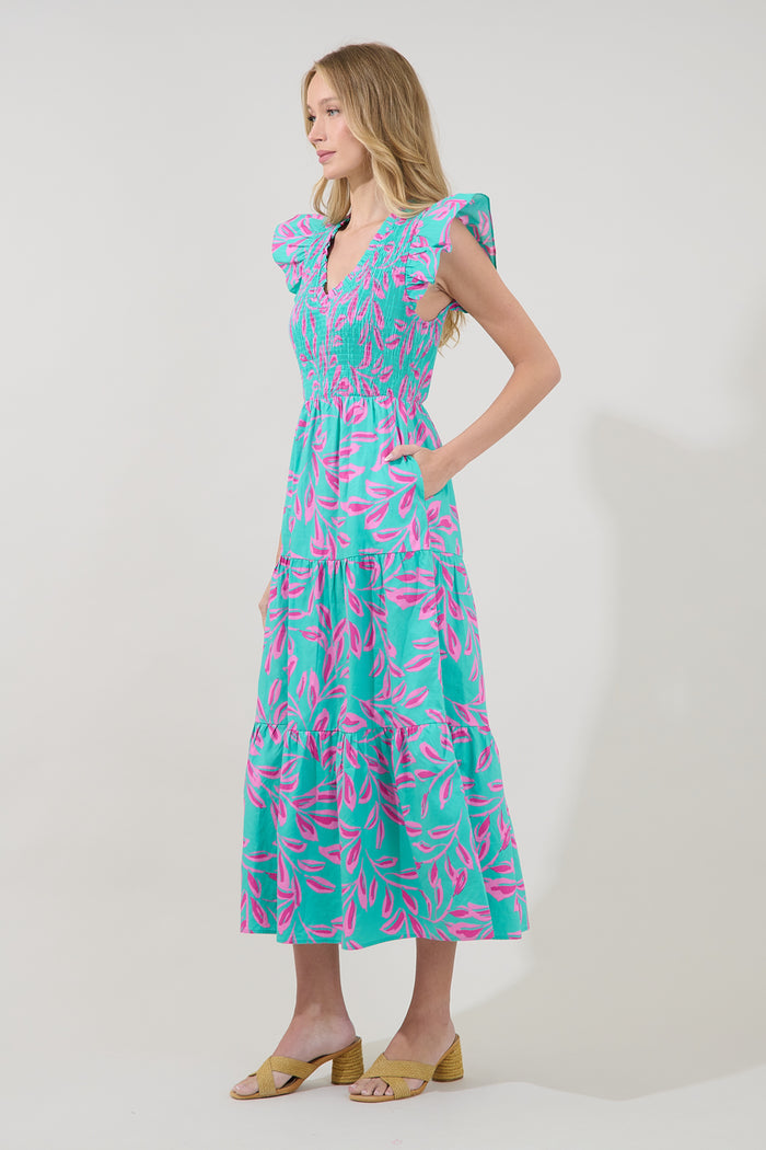 Sunfire Tiered Midi Dress Palmate
