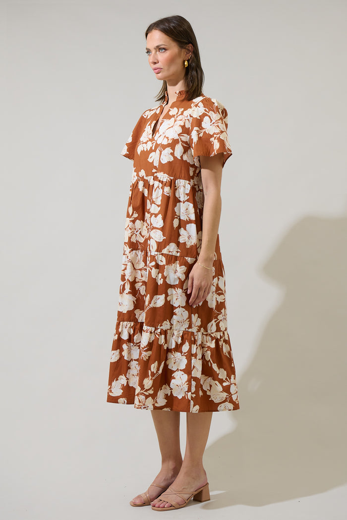 Surrey Floral Amayah Tiered Midi Dress