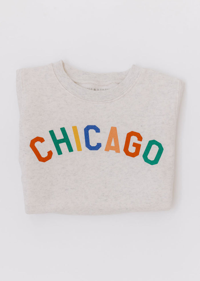 Sweet Home Chicago Toddler Sweatshirt - Heather Natural
