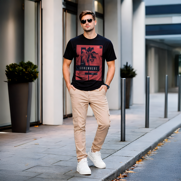 T-shirt noir homme Somewhere – streetwear urbain EDISAMP
