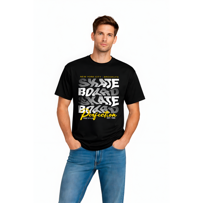T-shirt noir Brooklyn typographie – streetwear new-yorkais