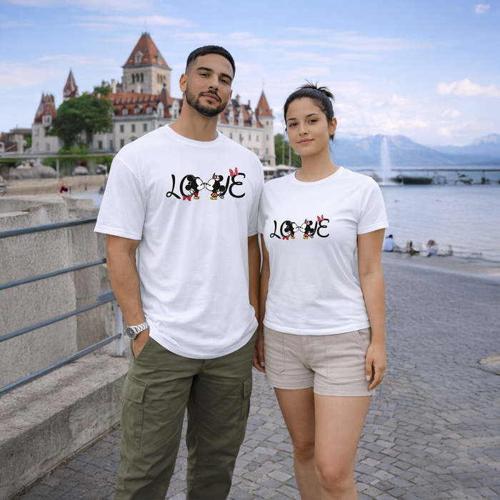 T-shirts couple Love Lui & Elle – cadeau Saint-Valentin
