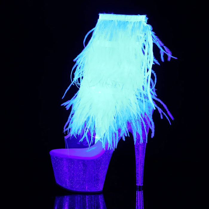 Tacones Pleaser ADORE-1017MFF Transparente Blanco Marabou