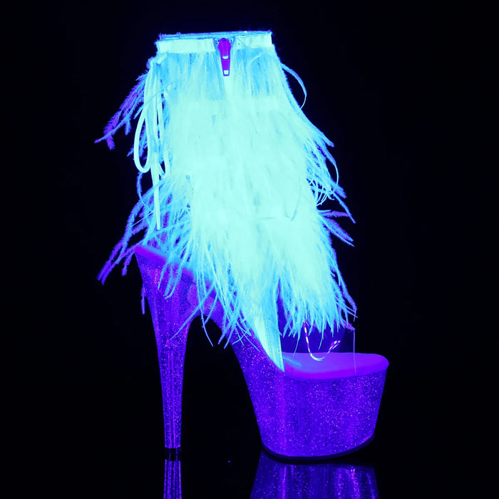 Tacones Pleaser ADORE-1017MFF Transparente Blanco Marabou