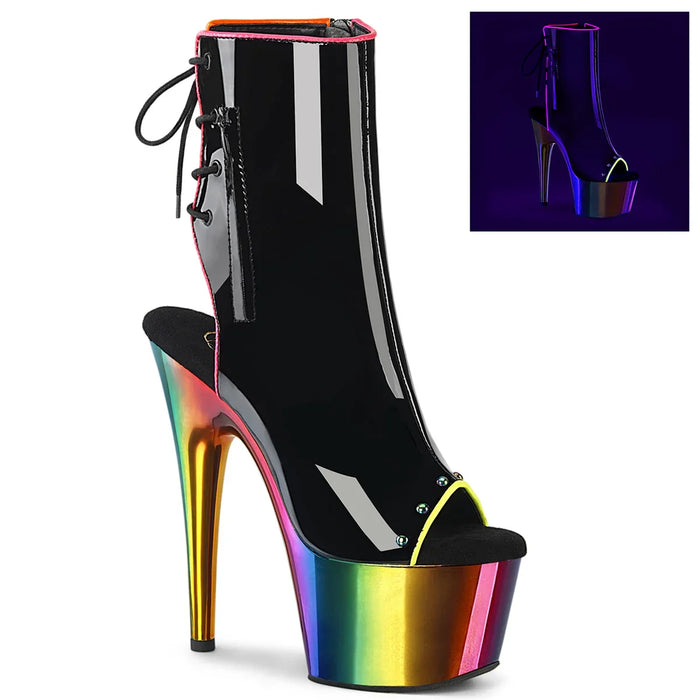 Tacones Pleaser ADORE-1018RC-02 Negro Charol Rainbow