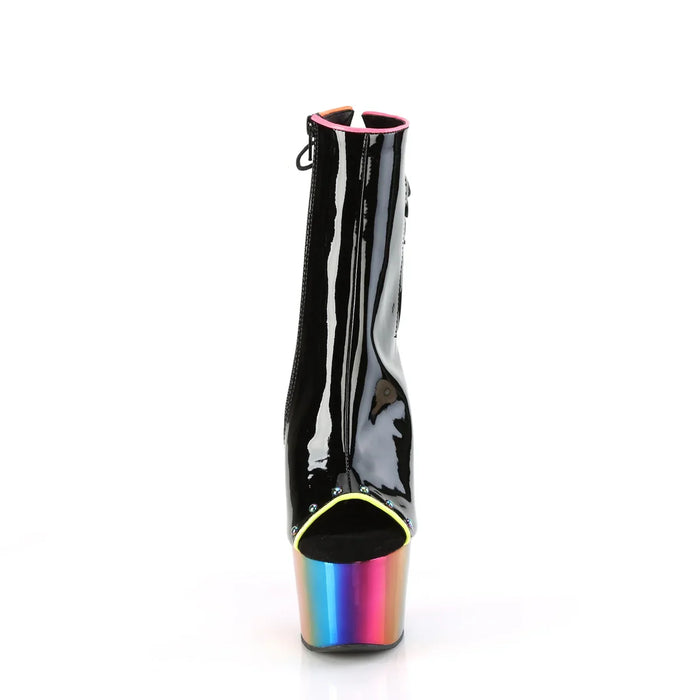 Tacones Pleaser ADORE-1018RC-02 Negro Charol Rainbow