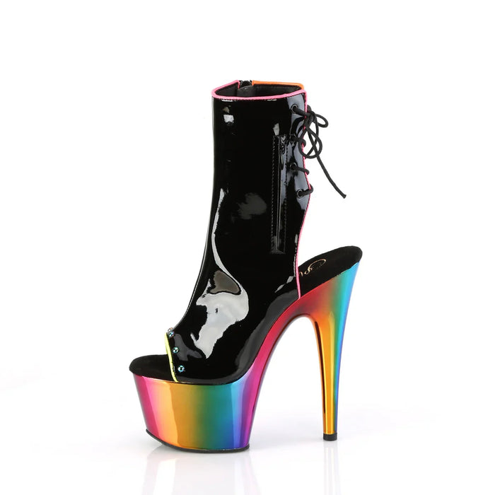 Tacones Pleaser ADORE-1018RC-02 Negro Charol Rainbow
