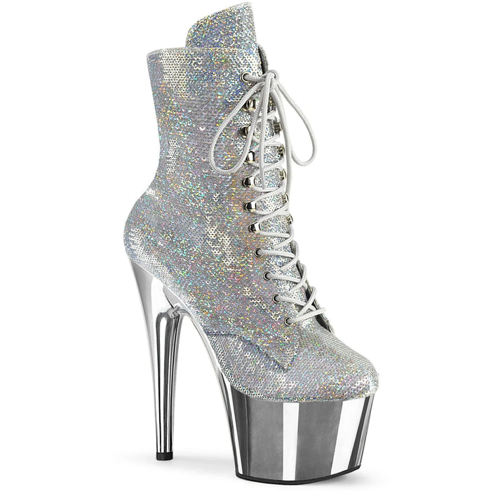 Tacones Pleaser ADORE-1020SQ-02 Plata Holo Sequins