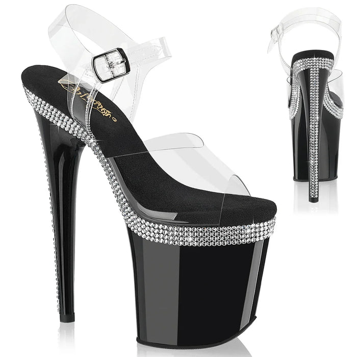 Tacones Pleaser FLAMINGO-808MLS Transparente Negro