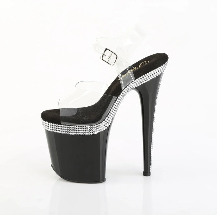 Tacones Pleaser FLAMINGO-808MLS Transparente Negro