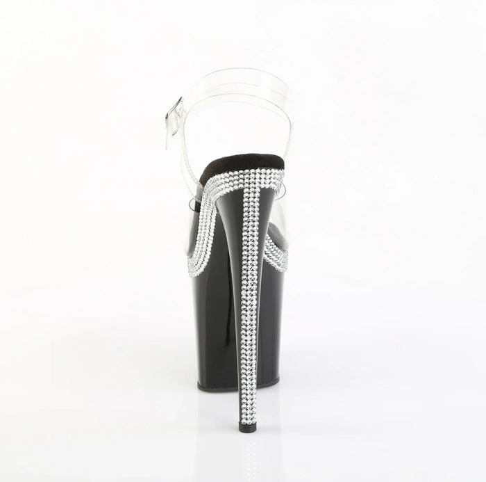 Tacones Pleaser FLAMINGO-808MLS Transparente Negro
