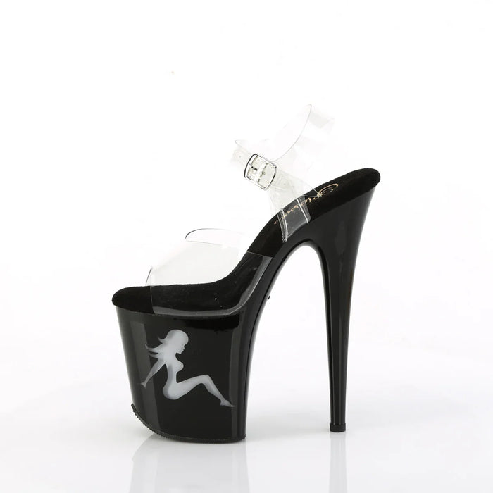 Tacones Pleaser FLAMINGO-808NLTG Transparente Negro