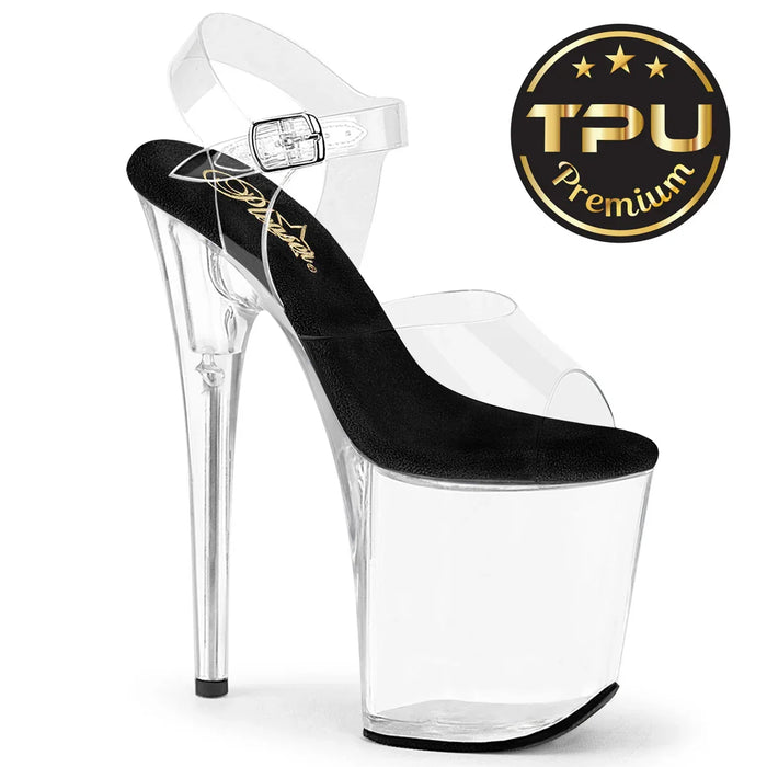 Tacones Pleaser FLAMINGO-808PREM Transparente Negro