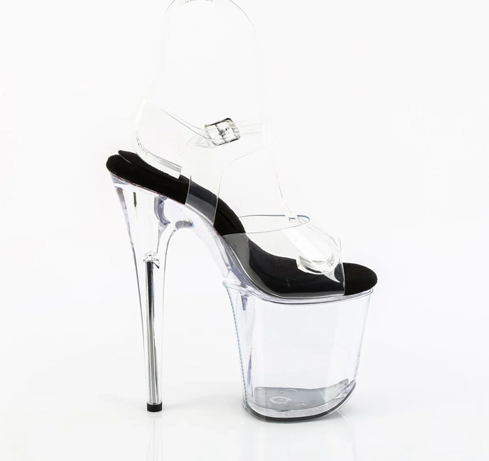 Tacones Pleaser FLAMINGO-808PREM Transparente Negro