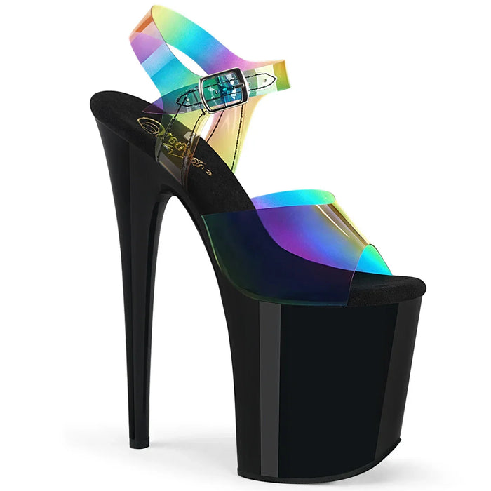 Tacones Pleaser FLAMINGO-808RB Rainbow Negro