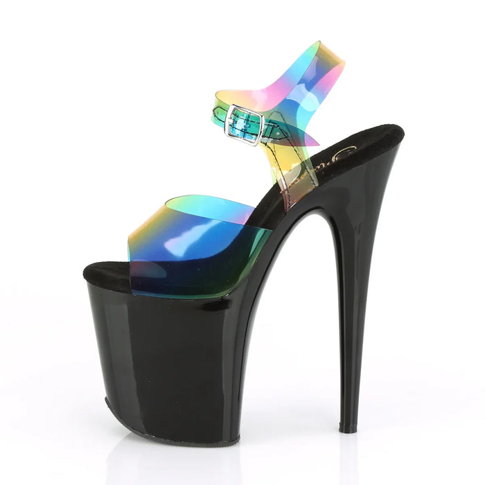 Tacones Pleaser FLAMINGO-808RB Rainbow Negro