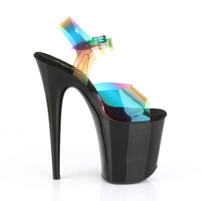 Tacones Pleaser FLAMINGO-808RB Rainbow Negro