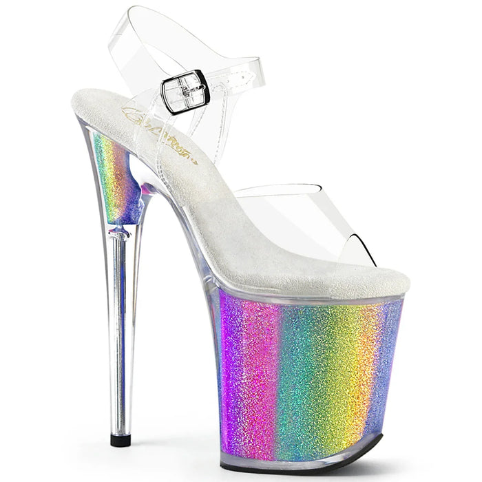 Tacones Pleaser FLAMINGO-808RG-01 Transparente Rainbow Purpurina
