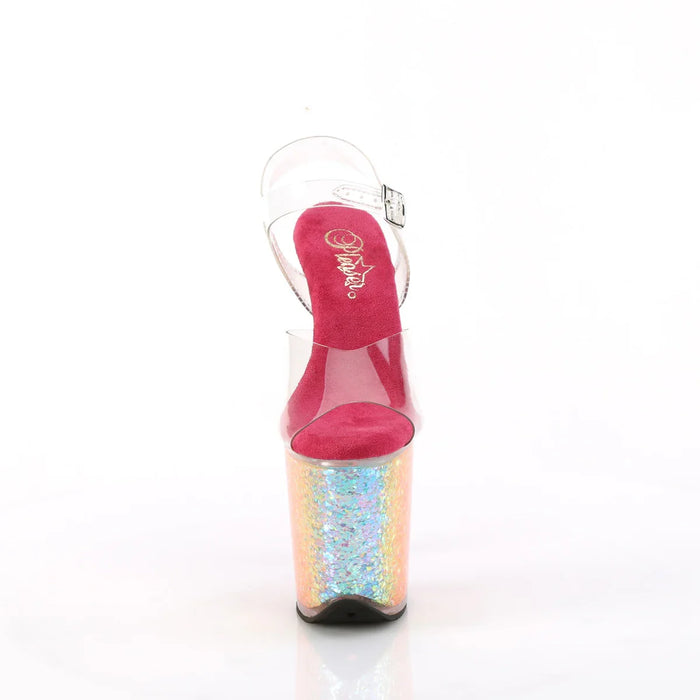 Tacones Pleaser FLAMINGO-808RG-02 Transparente Rainbow Confetti