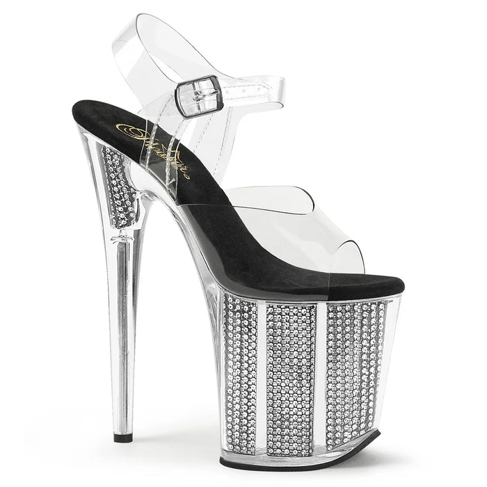 Tacones Pleaser FLAMINGO-808SRS Transparente Negro