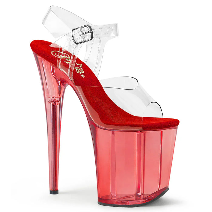 Tacones Pleaser FLAMINGO-808T Transparente Rojo Tinted