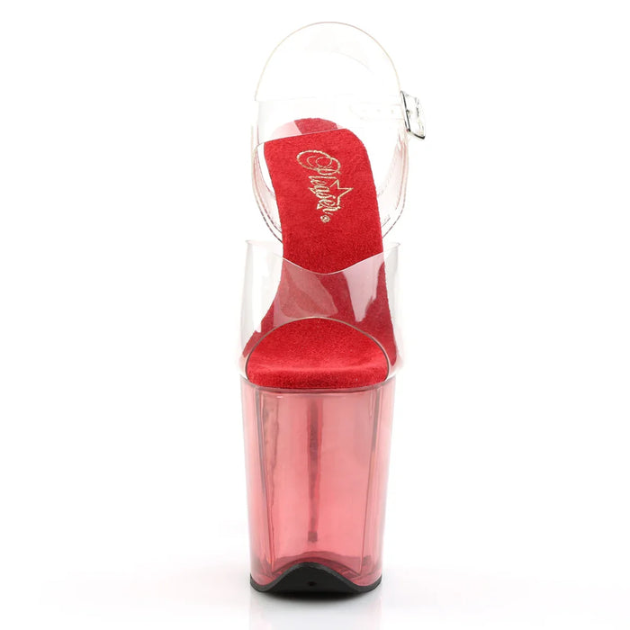 Tacones Pleaser FLAMINGO-808T Transparente Rojo Tinted