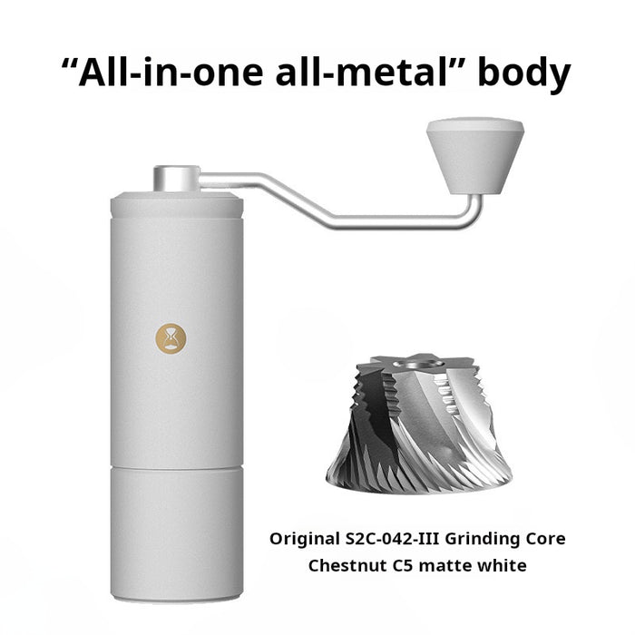 Chestnut C5 - Matte White 42mm All-in-One Core Grinding Scale, Fine-Adjustable Scale, Includes Brush + Storage Bag + Air Blower
