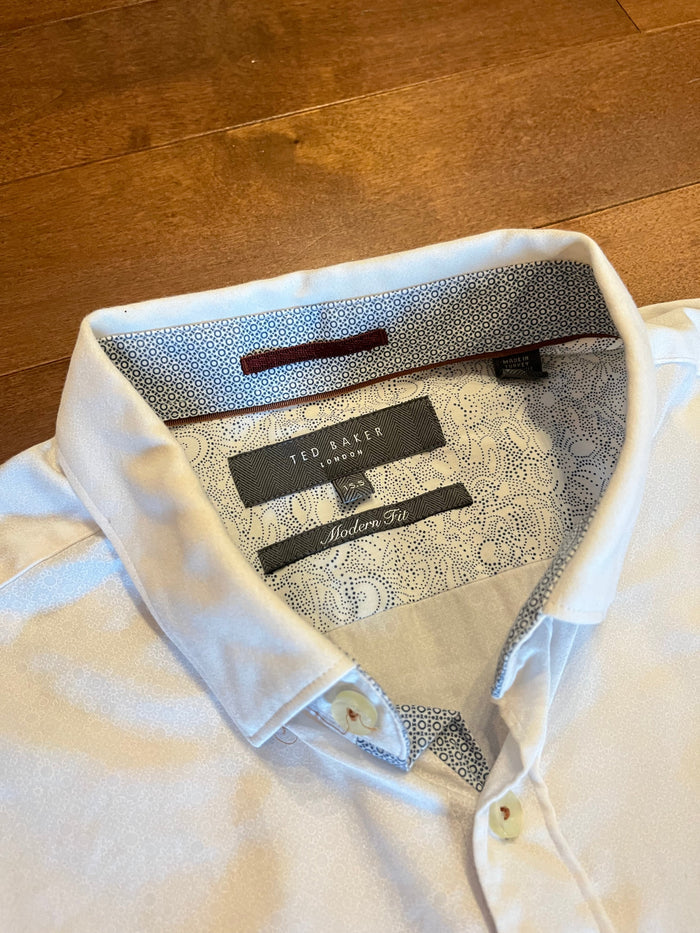 Ted Baker London Modern Fit Shirt – White (Pre-owned)