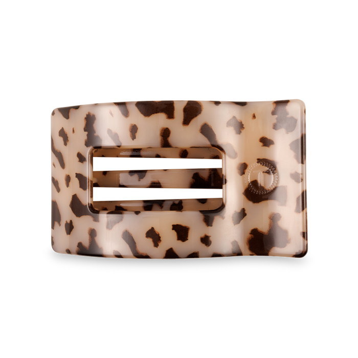 TELETIES Blonde Tortoise Flat Rectangle Hair Clip | Medium Lay-Back Claw
