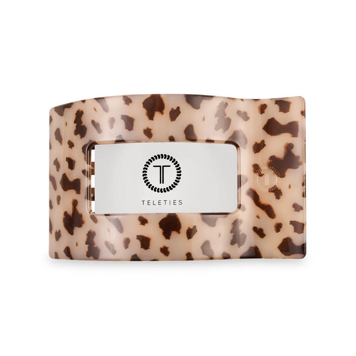 TELETIES Blonde Tortoise Flat Rectangle Hair Clip | Medium Lay-Back Claw