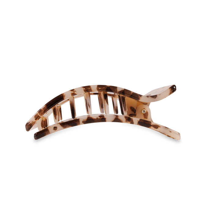 TELETIES Blonde Tortoise Flat Rectangle Hair Clip | Medium Lay-Back Claw