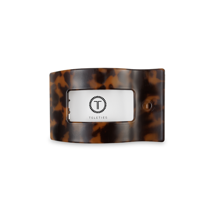 TELETIES Small Flat Rectangle Hair Clip – Tortoise Shell