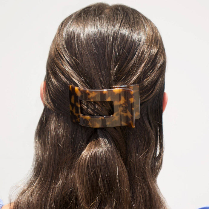 TELETIES Small Flat Rectangle Hair Clip – Tortoise Shell