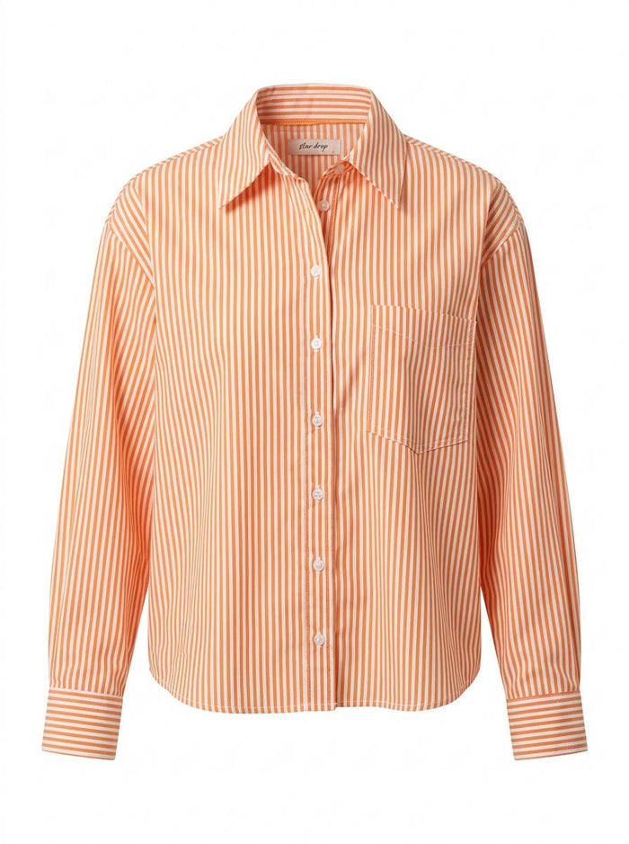 The Heritage Stripe Button-Up: Tennessee Orange 100% Cotton