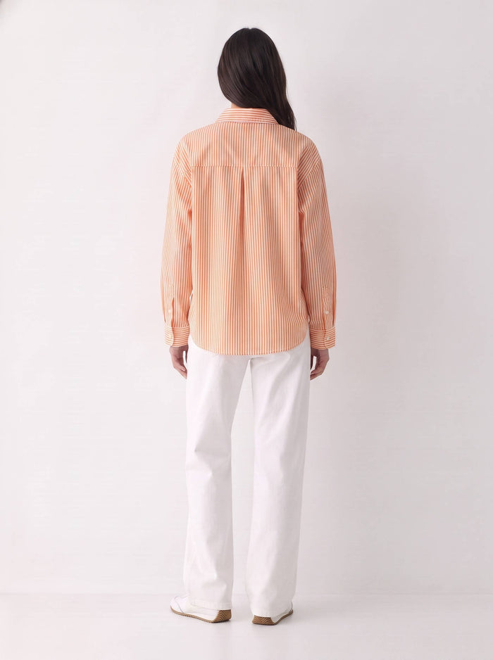 The Heritage Stripe Button-Up: Tennessee Orange 100% Cotton