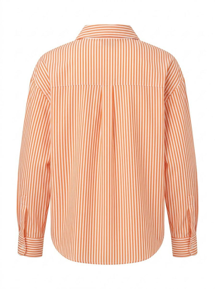 The Heritage Stripe Button-Up: Tennessee Orange 100% Cotton