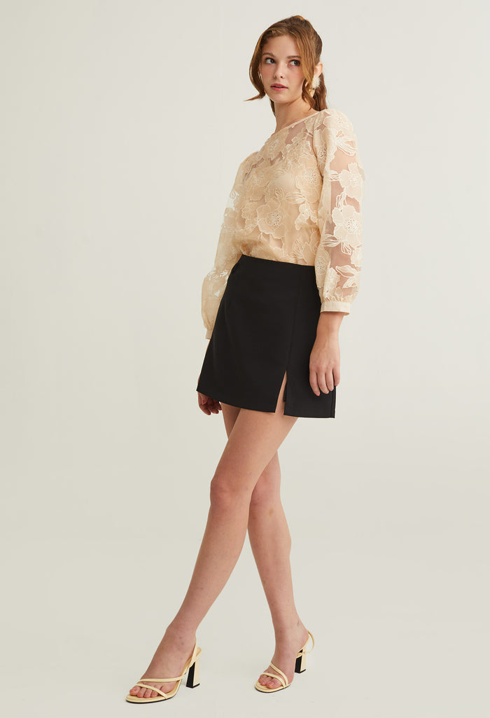 Timeless Slit-Hem Mini Skirt