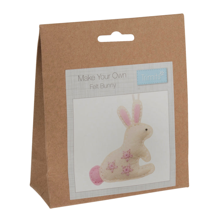 Trimits Felt Decoration Kit Bunny, 2x6x13cm, Includes Pre-Cut Felt, Stuffing, Beads, Thread, and Instructions
