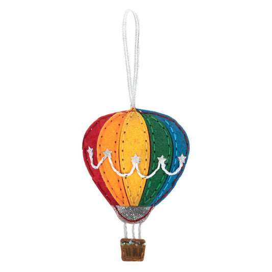 Trimits Felt Decoration Kit Hot Air Balloon, 2x6x13cm, Includes Pre-Cut Felt, Stuffing, Beads, Thread, and Instructions
