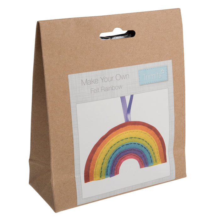 Trimits Felt Decoration Kit Rainbow, 2x6x13cm, Includes Pre-Cut Felt, Stuffing, Beads, Thread, and Instructions