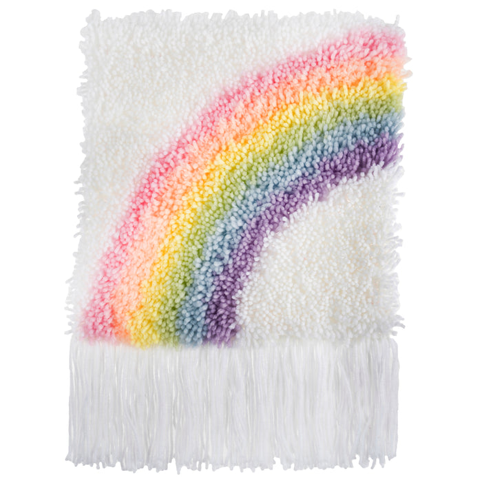 Trimits Latch Hook Kit Rainbow, 30.5x30.5cm, Includes Canvas, Yarn, Tool, and Instructions Fabric