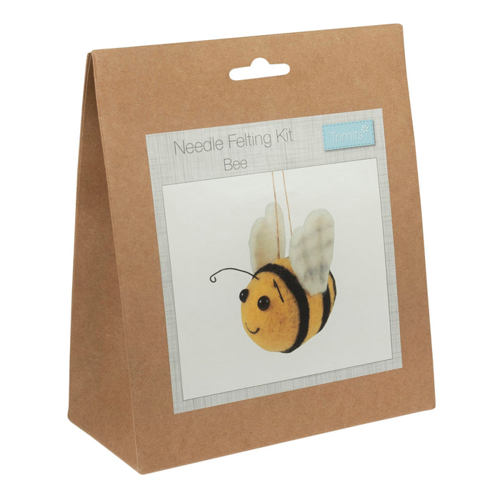 Trimits Needle Felting Kit Bee, 9x11.5cm, Includes Wool, Needle, Polystyrene Shapes, Instructions