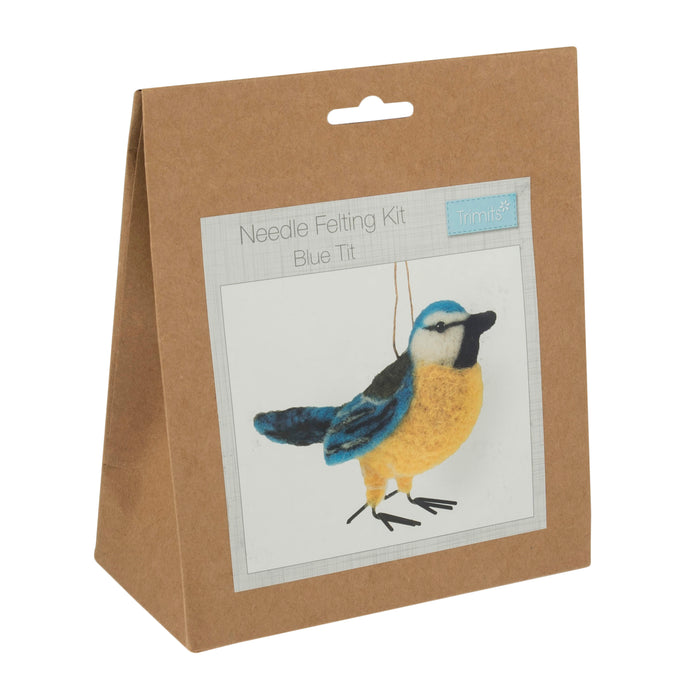 Trimits Needle Felting Kit Blue Tit, 9x11.5cm, Includes Wool, Needle, Polystyrene Shapes, Instructions