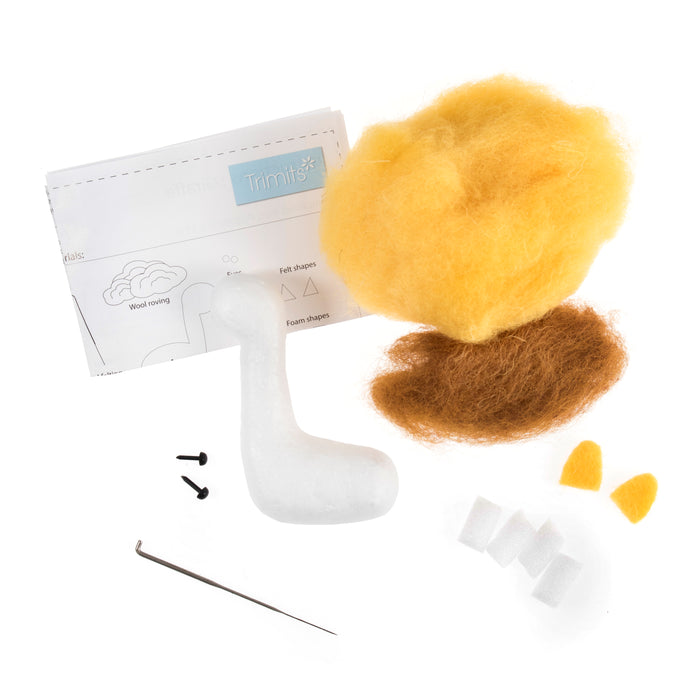 Trimits Needle Felting Kit Giraffe, 9x11.5cm, Includes Wool, Needle, Polystyrene Shapes, Instructions